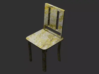 Office chair in stone material Low-poly 3D model