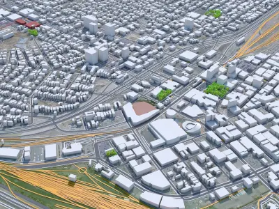 El Paso Downtown Texas USA Low-poly 3D model