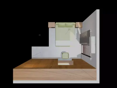 Isometric Master Bedroom 3D render design element 3D model