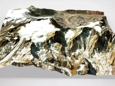 Mountain landscape Nevado Sin Nombre 5933m Metropolitana Chile 3D model