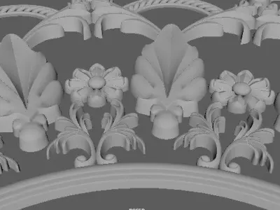 Central decor ornament for furniture 3D model 1097
