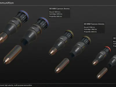 Scifi Ammunition Vehicles Mechs Low-poly 3D model
