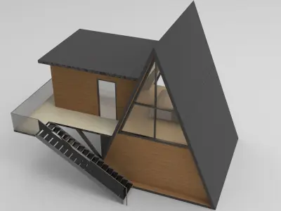 Tent 1 triangular house 3D model