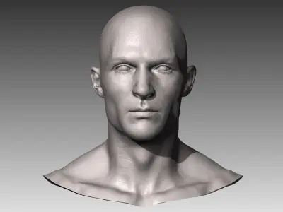 Realistic White Male Head 3D model
