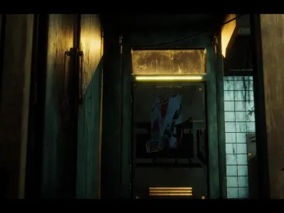 Nova Space Burgers-Cyberpunk Abandoned Restaurant-Bar Low-poly 3D model