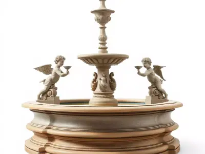 Classic Stone Fountain model pack Low-poly 3D model