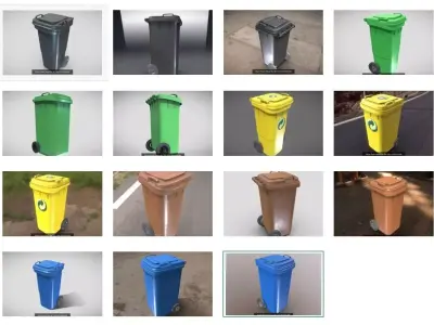 Plastic Waste Bin 3D Model Pack