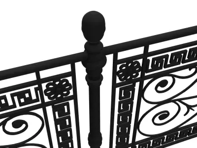 Metal Neoclassical Railing Free 3D model