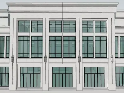 highrise building neoclassical podium 3d model 3D model