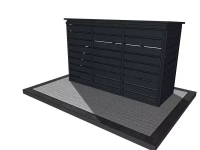 outdoor trash bin shelter - modul 3D model