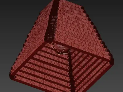 wood collection pendant lamp made of bricks 3D model