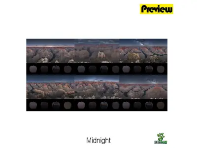 Realistic HDRI 24pcs 12k Grand Canyon Low-poly 3D model