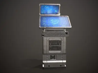 Sci-fi Terminal 5 Low-poly 3D model