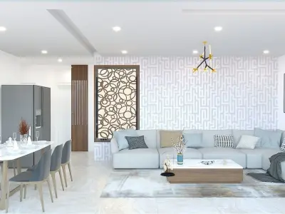 Living and Dining Interior Design - 2 3D model