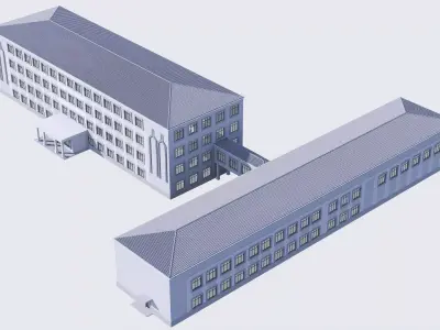 school Low-poly 3D model