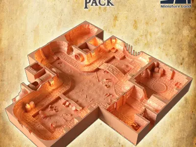 City CanalWorks 28 mm Tabletop Terrain Openlock 3D print model