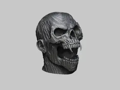 Scream Skull Headphone Stand Cyborg Headset Stand Perfect Gamer  3D print model