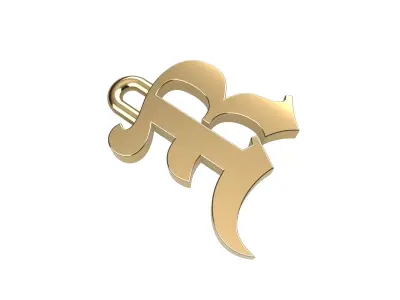 Gothic Letter R Pendant 3D print model