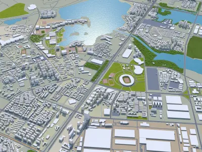 Wuhan Hubei China Low-poly 3D model