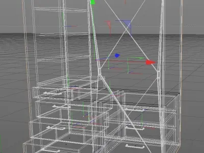 Wardrobe with drawers and doors Free 3D model