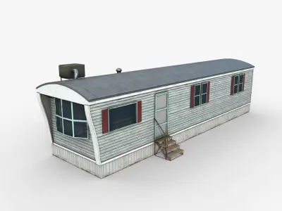 Mobile Trailer Home Game Ready  Low-poly 3D model