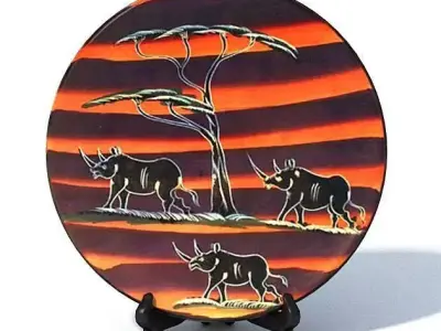 Retro African Mural Plate 3D model