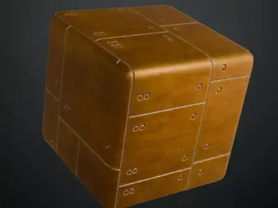 Orange Sci-Fi Wall PBR Seamless Texture