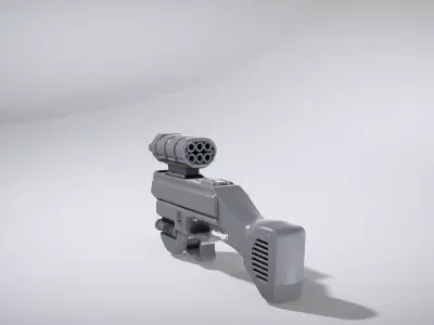 Futuristic Micro Missile Launcher Pistol Low-poly 3D model