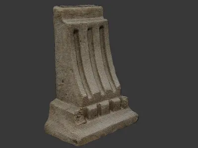 Architectural Concrete Column Support 3D Scan Low-poly 3D model