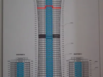 3D Model Warsaw Spire  Simplified Skyscraper Tower 3D model