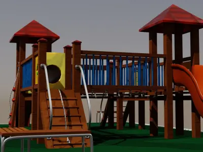 Child playground lowpoly Low-poly 3D model