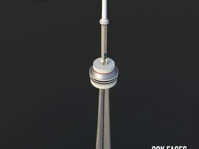 Cn Tower 3d model - Low Poly Game ready Low-poly 3D model