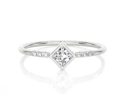 Light Minimalist Diamond Ring 3D print model