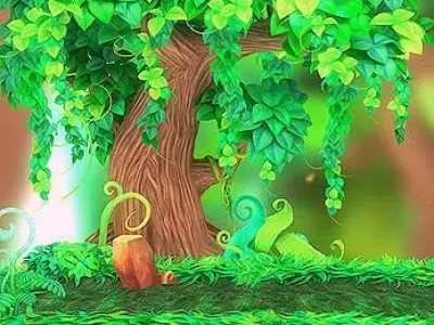 3DRT - 2D Forest pack Low-poly 3D model