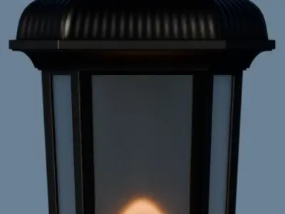 4K High Polly Old Wall Lattern 3D model