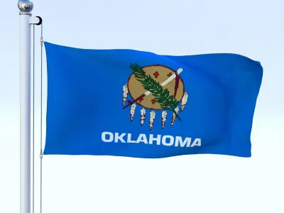 Animated Oklahoma Flag Low-poly 3D model