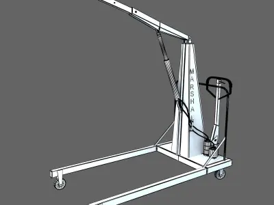 Hand-operatived crane 3D model
