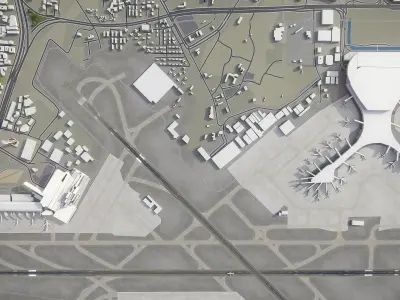Mumbai - Chhatrapati Shivaji International Airport - BOM Low-poly 3D model