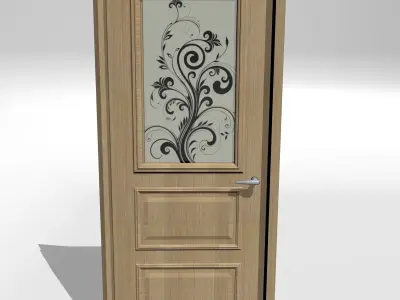 Oak door 3D model
