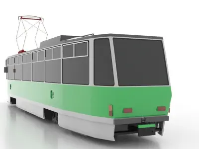 Tatra T7B5 Low Low-poly 3D model