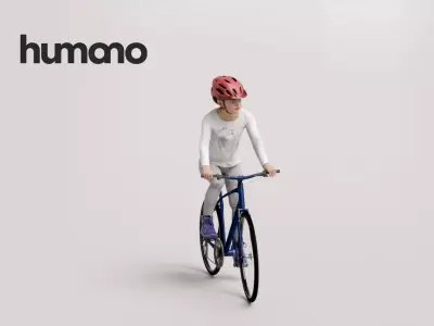 Humano Girl riding a bike 1019 3D model
