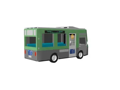 Minibus Medium Density Low-poly 3D model