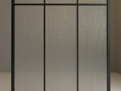 Glass partition door 455 Low-poly 3D model