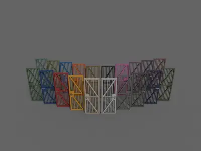 PBR Metal Door Gate B Low-poly 3D model