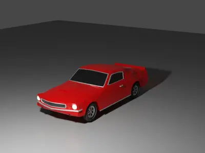 70-s  gas station by the road Low-poly 3D model