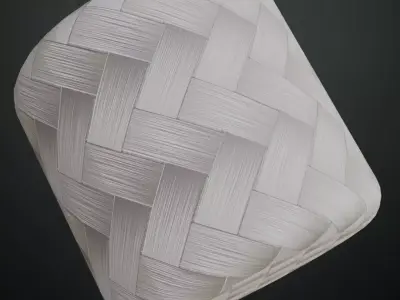 White Herringbone Woven Bamboo Texture