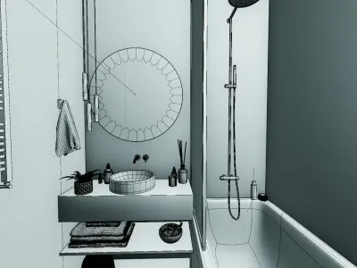 Small bathroom Free 3D model