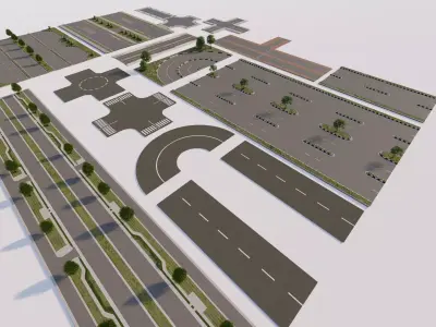 Road Pack - Extended-City Roads 3D model