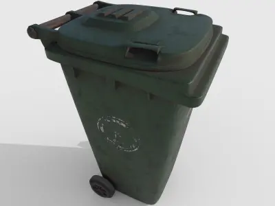 3D Dirty Dustbin Low-poly 3D model