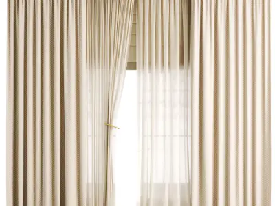 Roman and Cotton Curtain  Low-poly 3D model